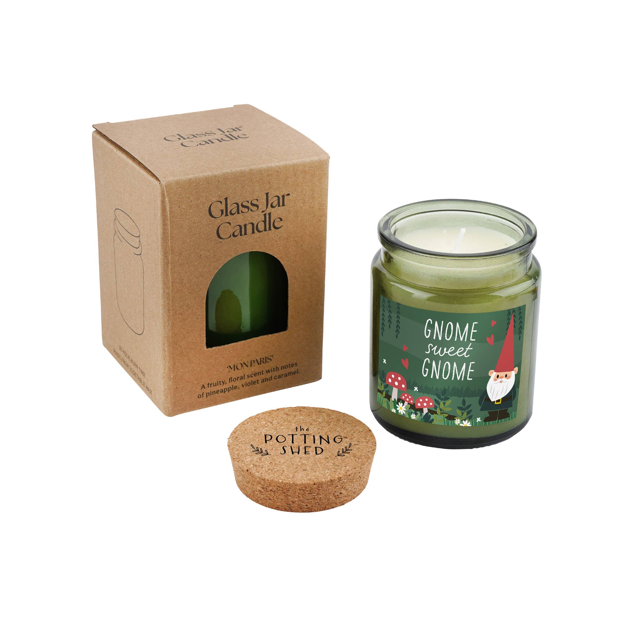 CGB Giftware - Wholesale Pot/gevulde kaars - 'Gnome Sweet Gnome' Grote Groene Potkaars In Cadeaudoos2