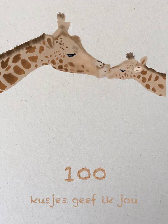 100 kisses I give you | Cards Joeff (eco card) for wholesale by Joeff