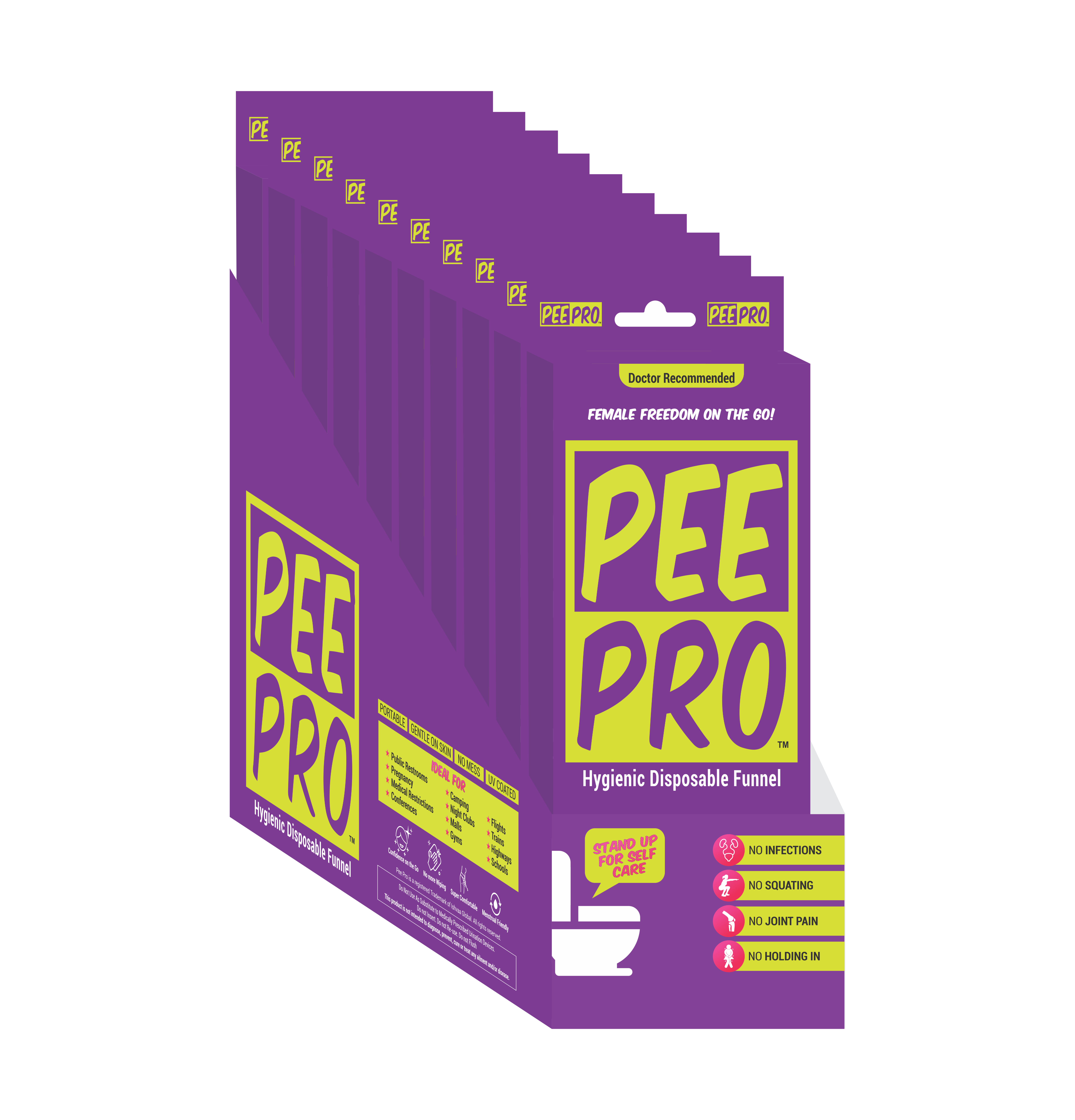 Peacock Pharma - Wholesale Hoes voor wc-bril - Pee Pro hygiënische wegwerp pee trechter - doos met 12 tellen1