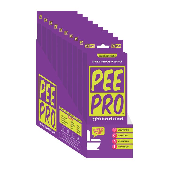 Peacock Pharma - Wholesale Toilet Seat Cover - Pee Pro Hygienic Disposable Pee Funnel - 12 Count Box1