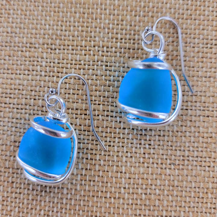 Sadie Green's Jewelry - Wholesale Dangle Earrings - Cultured Sea Glass Earring ALP-SG-E2H
