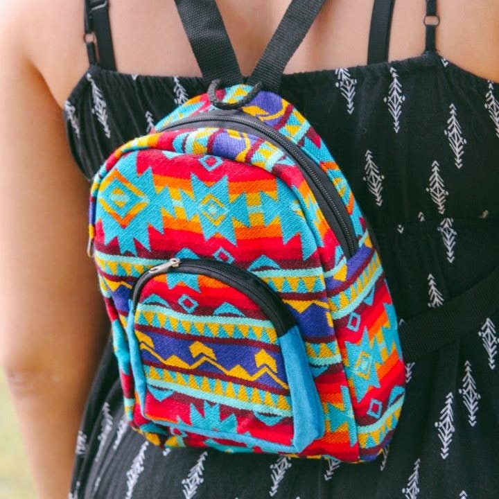 Pichincha - Wholesale Backpack - Women's - Mini "Baby" Tribal Striped Ecuadorian Backpack