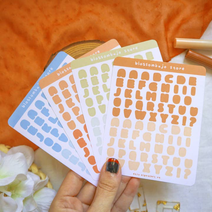 Stickersheet - Deco Alphabet for wholesale by BlossomBujo Store