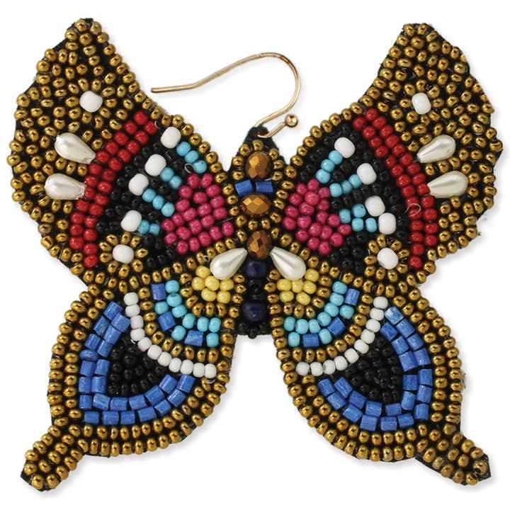 Chic Bead Butterfly Earrings for wholesale by ZAD