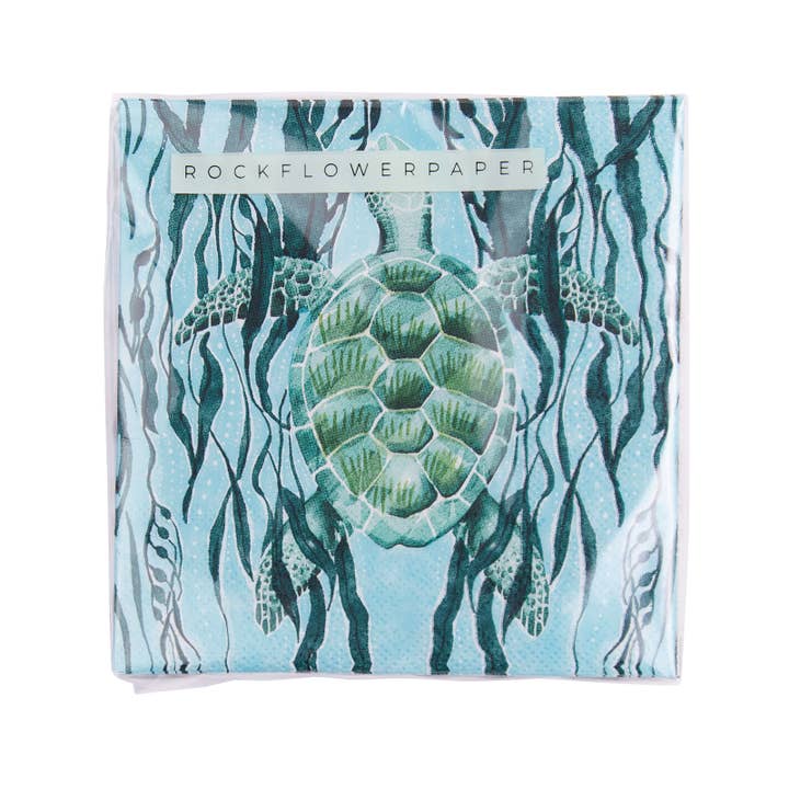 rockflowerpaper - Wholesale Disposable Napkin - MARINE TURTLE Paper Napkins, Pack of 20