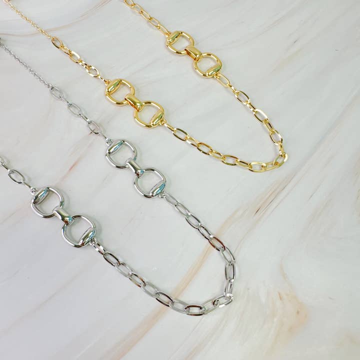 Ellison+Young - Vente Collier maille et chaîne - Collier à double chaîne équestre6