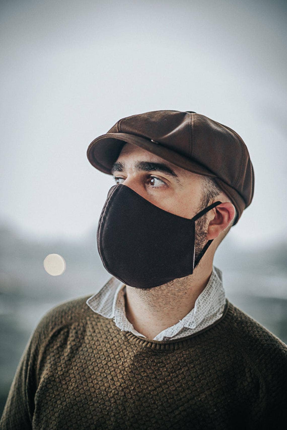 Costurero Real - Wholesale Protective Face Mask/Shield - Face Mask Brown Fabric pocket filter washable reusable