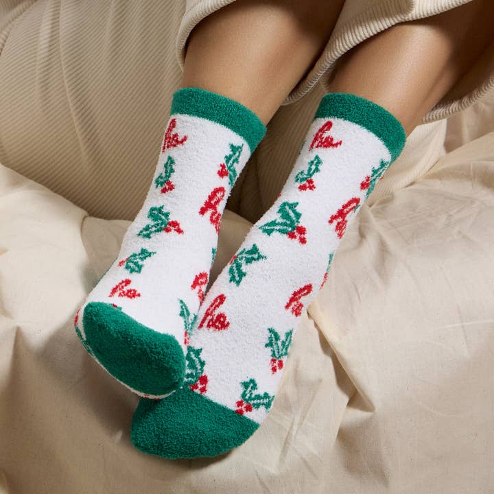 Assorted Holiday Fuzzy Socks Gift Set – 4 Pairs for Christmas Gift for wholesale on Faire4