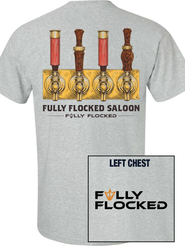Fully Flocked - Wholesale Screen Printed T-Shirt - Men's - FFS2 Saloon Sport Grey