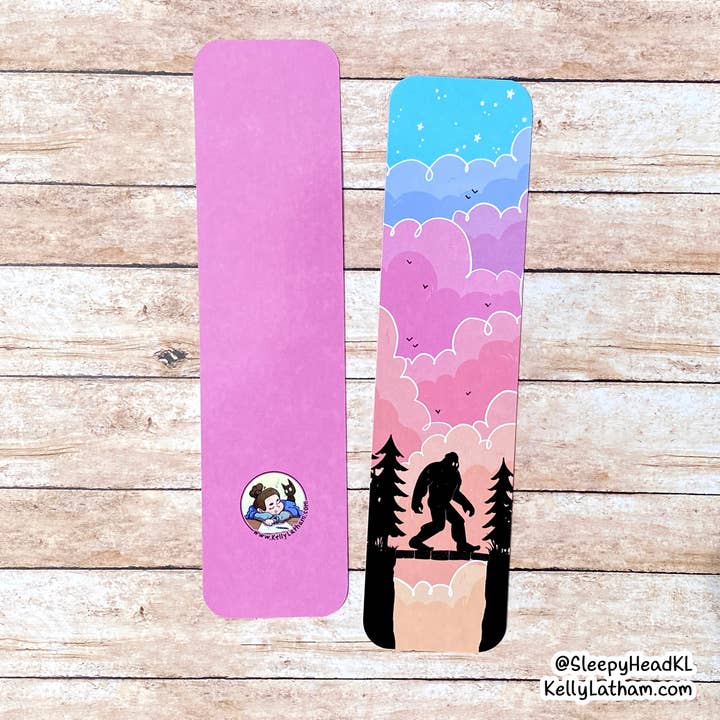Bigfoot Sasquatch Bookmark, Cryptids, Cute, Bookstore, Gift for wholesale by Kelly Latham Art