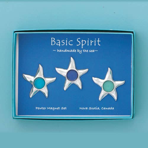 3 Seastars Seaglass Med. Juego de imanes (en caja) para venta al por mayor de Basic Spirit