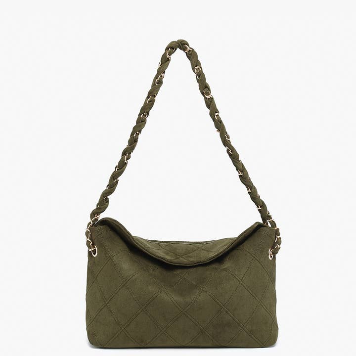 Jen & Co. - Wholesale Crossbody Bag - Women's - M2549 Dominique Faux Suede Quilted Shoulder Bag6