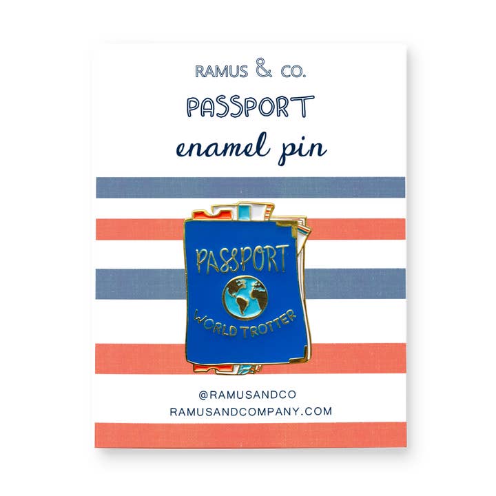 Passport Enamel Pin for wholesale by Ramus & Co.