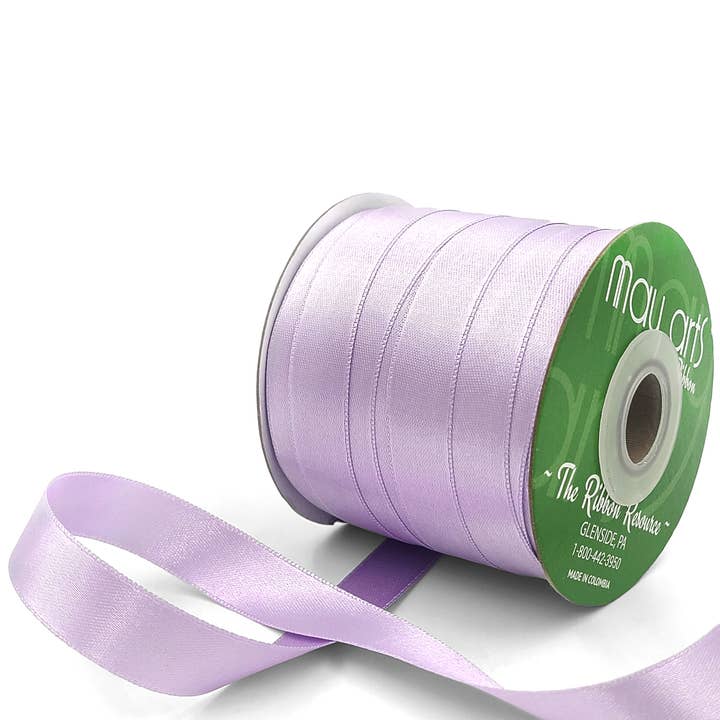 May Arts Ribbon - Wholesale Ribbon - Gift Wrapping - ~5/8"Luster Double Face Satin Ribbon, Lavender