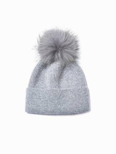 Timeless Ribbed Knit Beanie Hat w Faux Fur Pom Pom for wholesale by Always Swanky