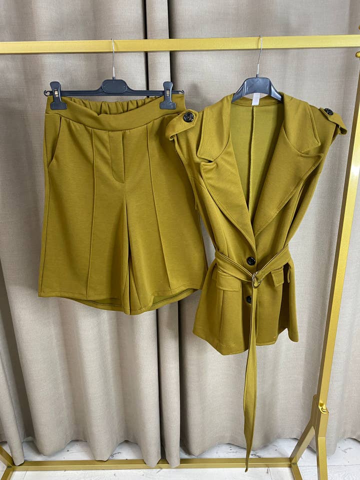 My Winners Direct – wholesale Top & short set (NOT loungewear) – Women’s – Nairobi Tie Waistcoat And Knee Length Shorts Co Ord Set2