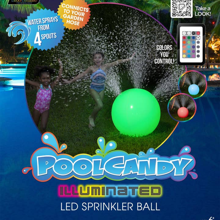 PoolCandy - Wholesale Sprinkler - Beach Ball Sprinkler Illuminated LED Color Changing2