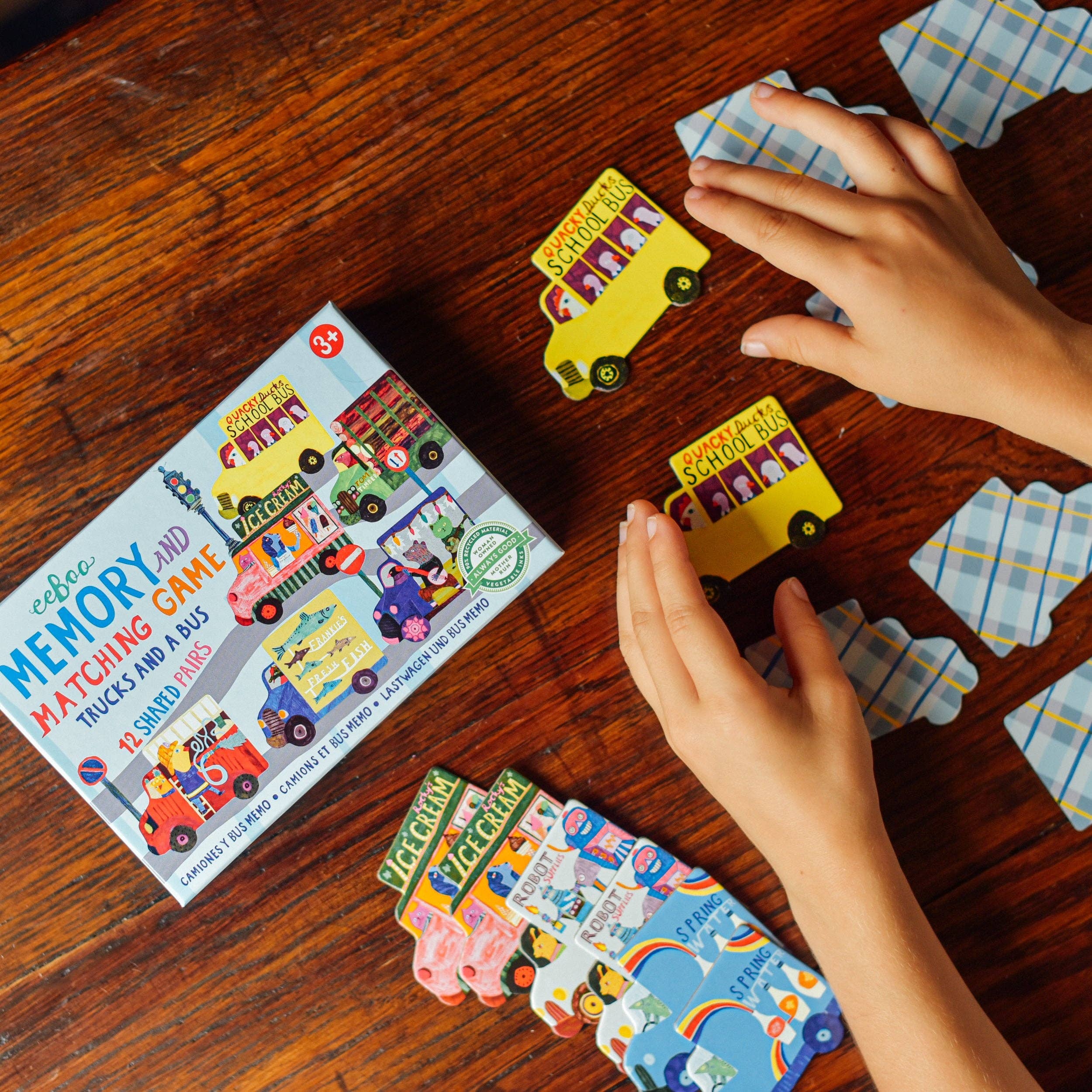 eeBoo - Wholesale Brain Game - Kids - Trucks & a Bus Little Memory & Matching Game3