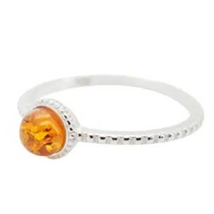Amberman - Wholesale Single Stone/Solitaire Ring - Cognac Amber Sterling Silver Ring2