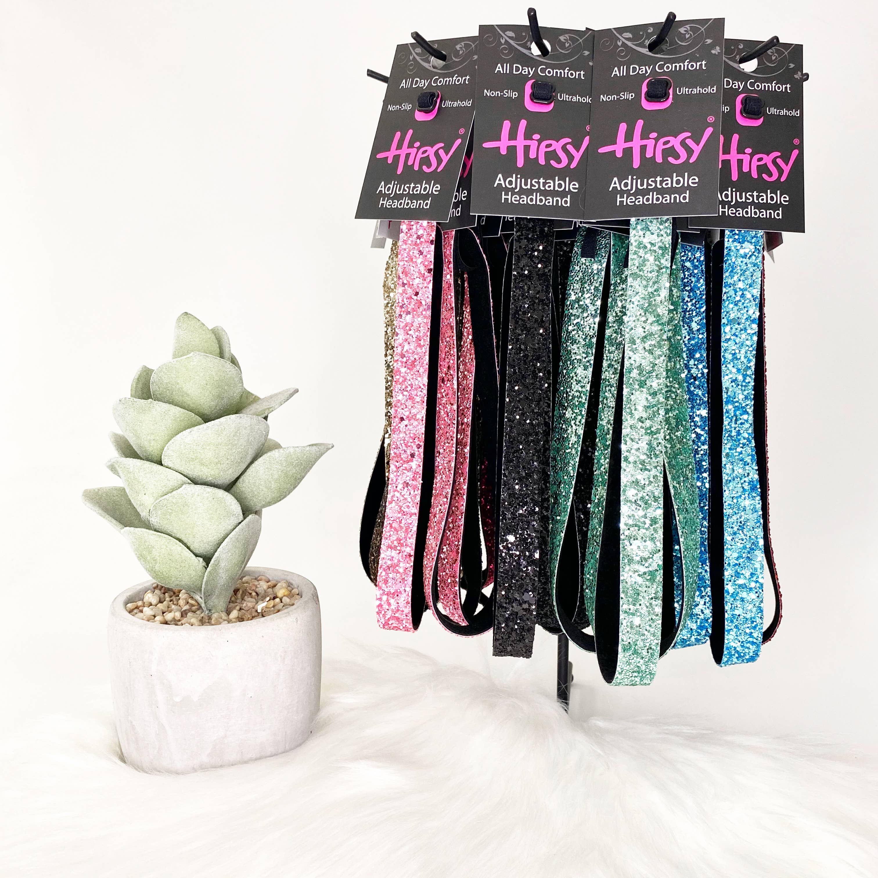 Hipsy - Wholesale Fashion Headband - Women's - Hipsy Adjustable No Slip Skinny Bling Glitter Headband27