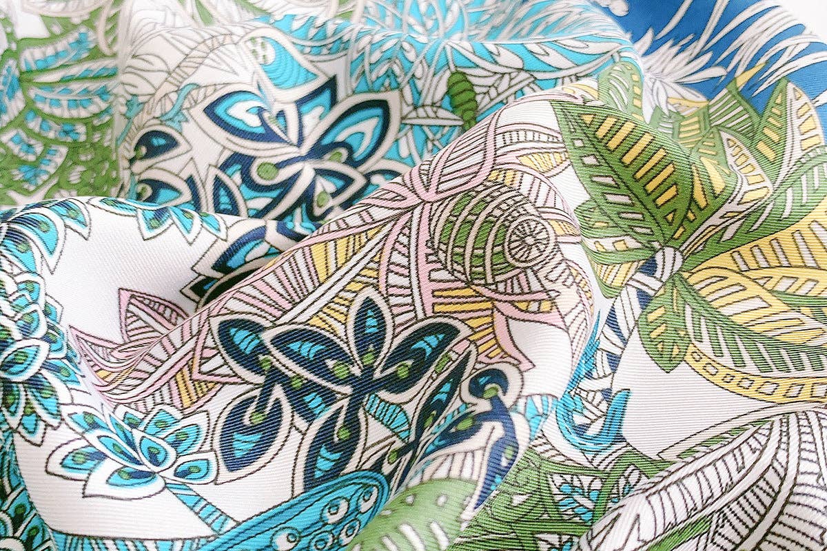 Marayn - Vendita all'ingrosso Sciarpa - Donna - Sciarpa di Seta Floreale Vintage 2025 Elegante Scialle7