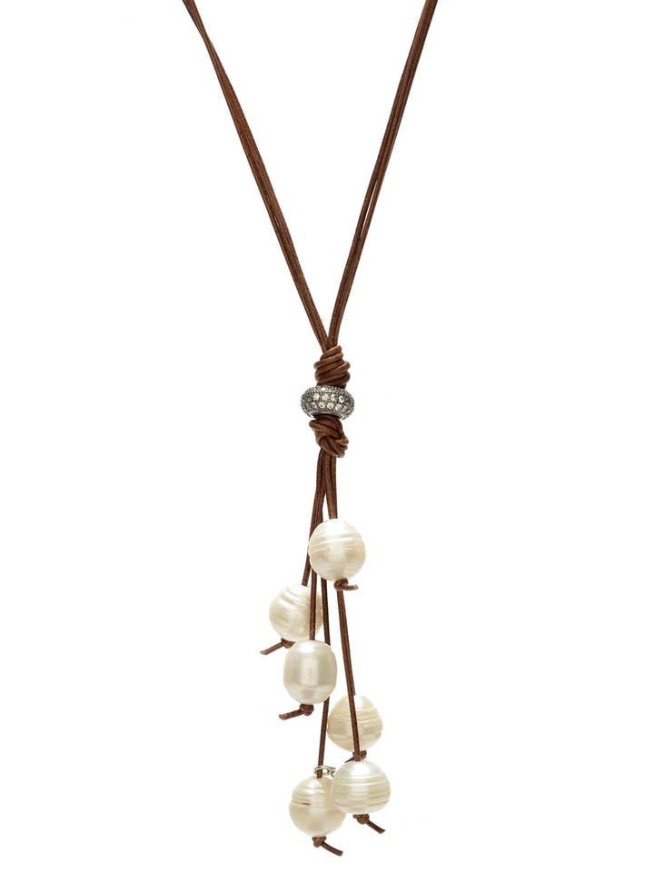 Camilla leather necklace - white for wholesale by In2 design