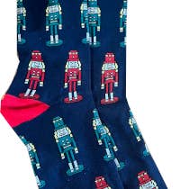 Sleigh All Day Socks for wholesale by Lazyjack Press