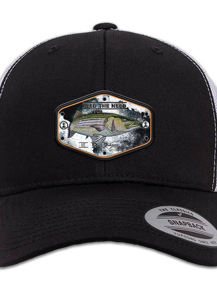 Stripah Kraken 6-Panel-Trucker-Snapback-Cap Schwarz Weiß Hut für den Großhandel von David Dunleavy