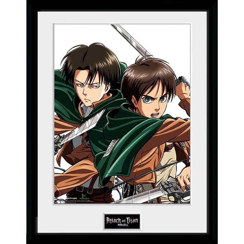 Wholesale GB Eye Attack on Titan Eren and Levi Framed Poster 12x16 for  your store - Faire