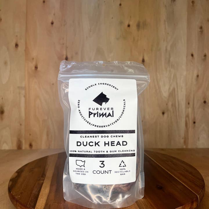 Furever Fierce (formerly Furever Primal) - Wholesale Pet Treats - Dog - Bagged Dog Chew: Duck Head - Natural Single Ingredient