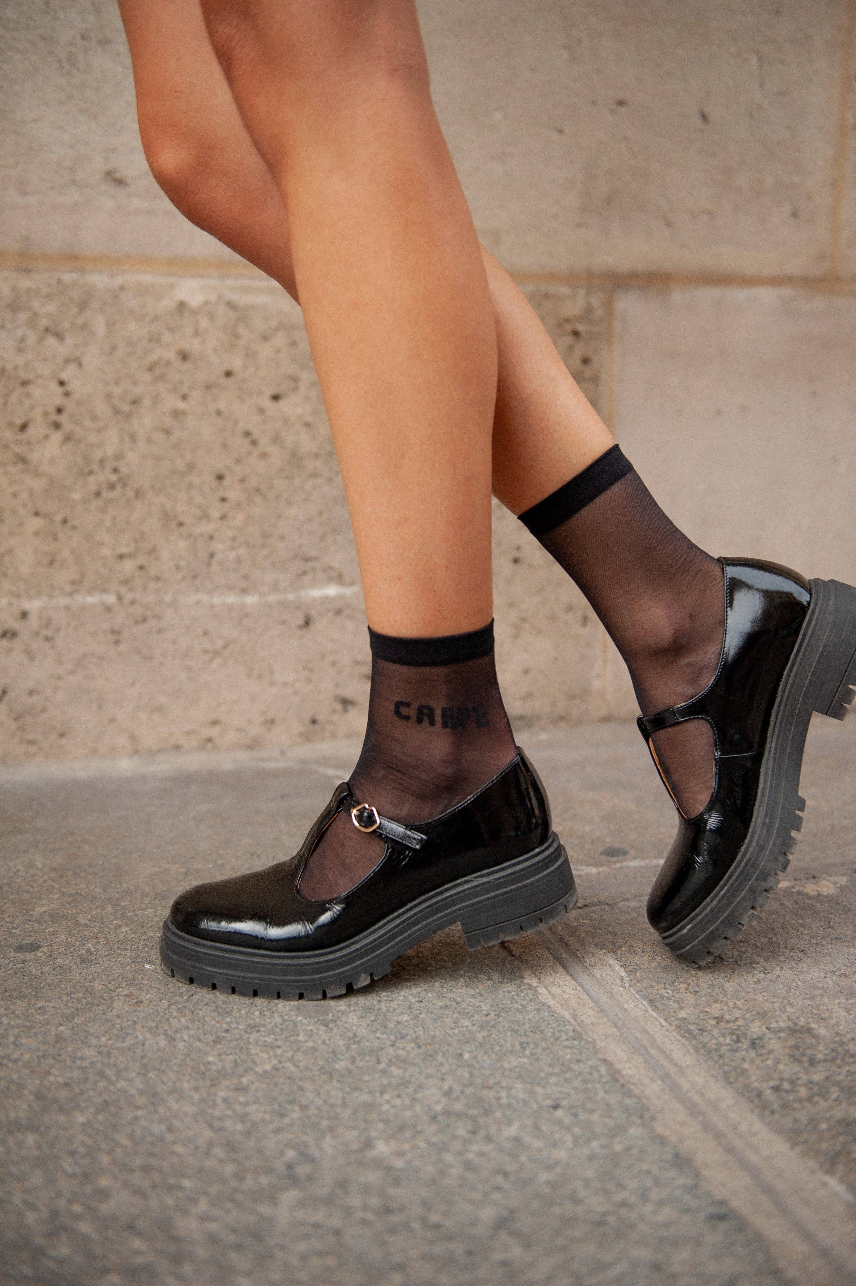 BLACK Carpe diem socks for wholesale on Faire2