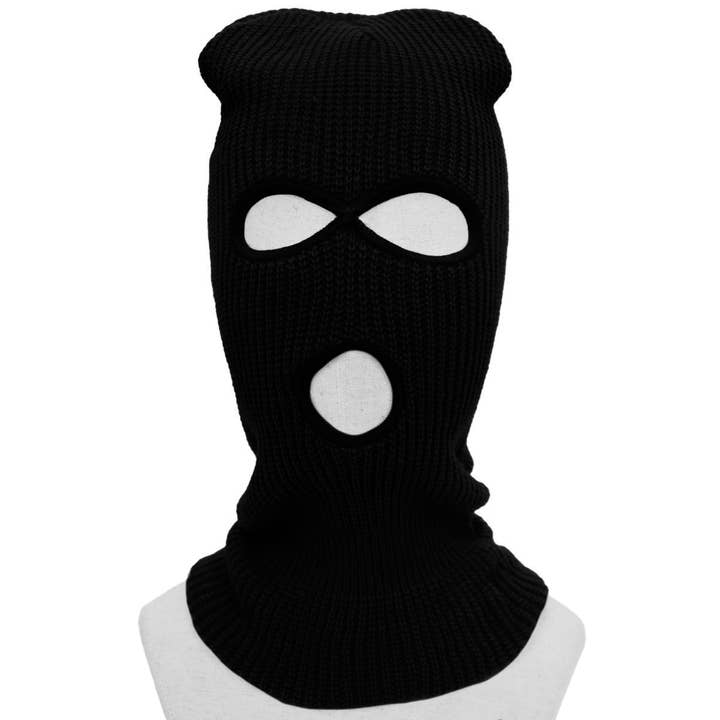 Cap Zone - Wholesale Balaclava - Unisex - Dark Neutrals Triple Hole Knitted Balaclava
