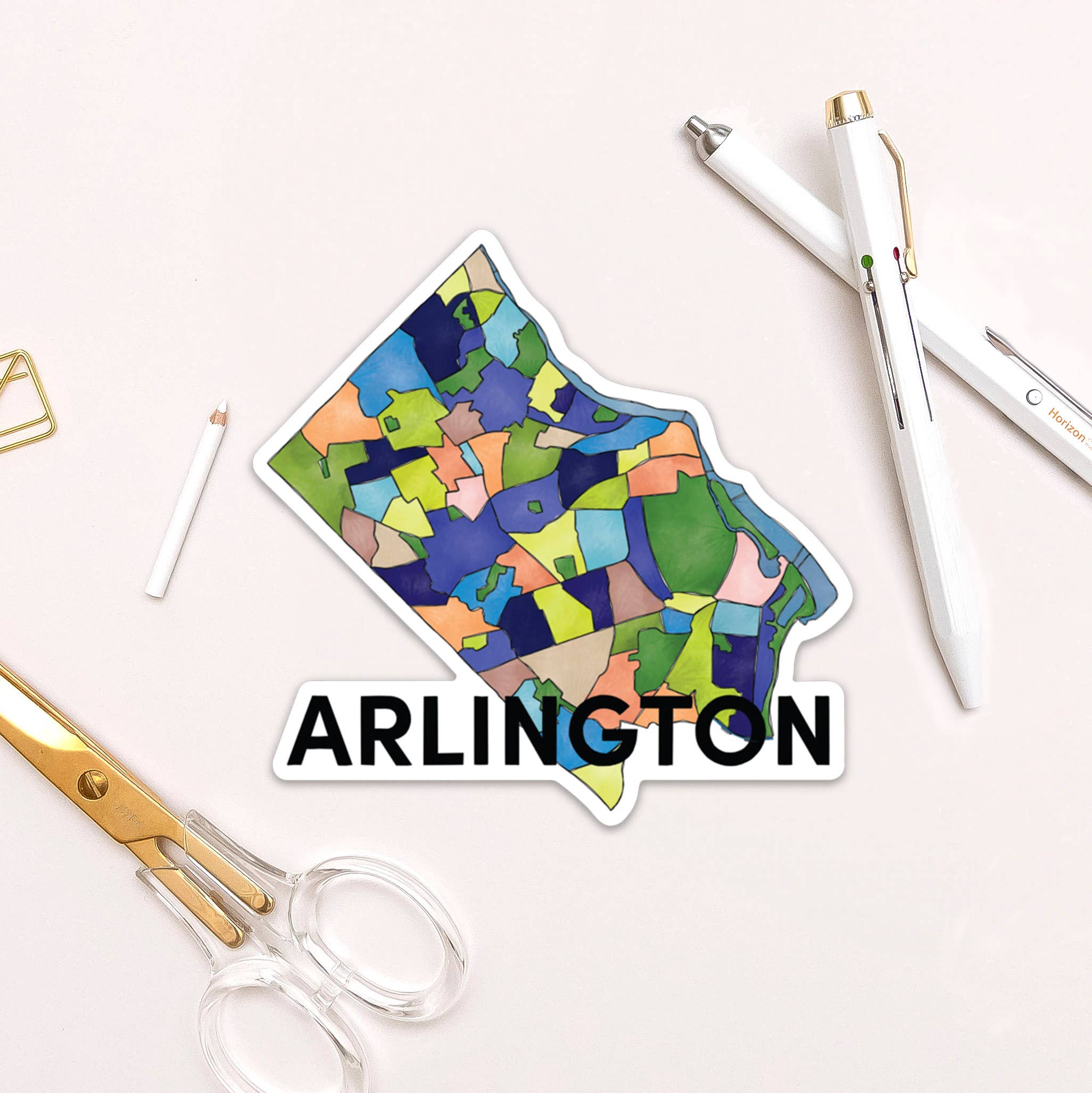 Terratorie Maps + Goods - Venta al por mayor Pegatina - Adhesivo Arlington Neighborhoods