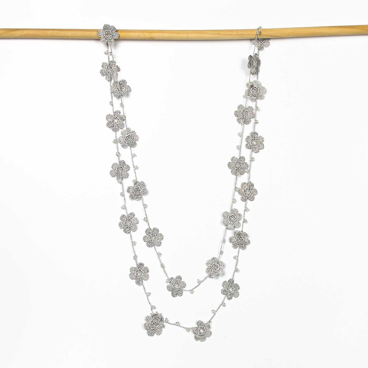 Silk Wool and Bijoux - Wholesale Scarf - Women's - Pansies OYA Scarf Necklace10