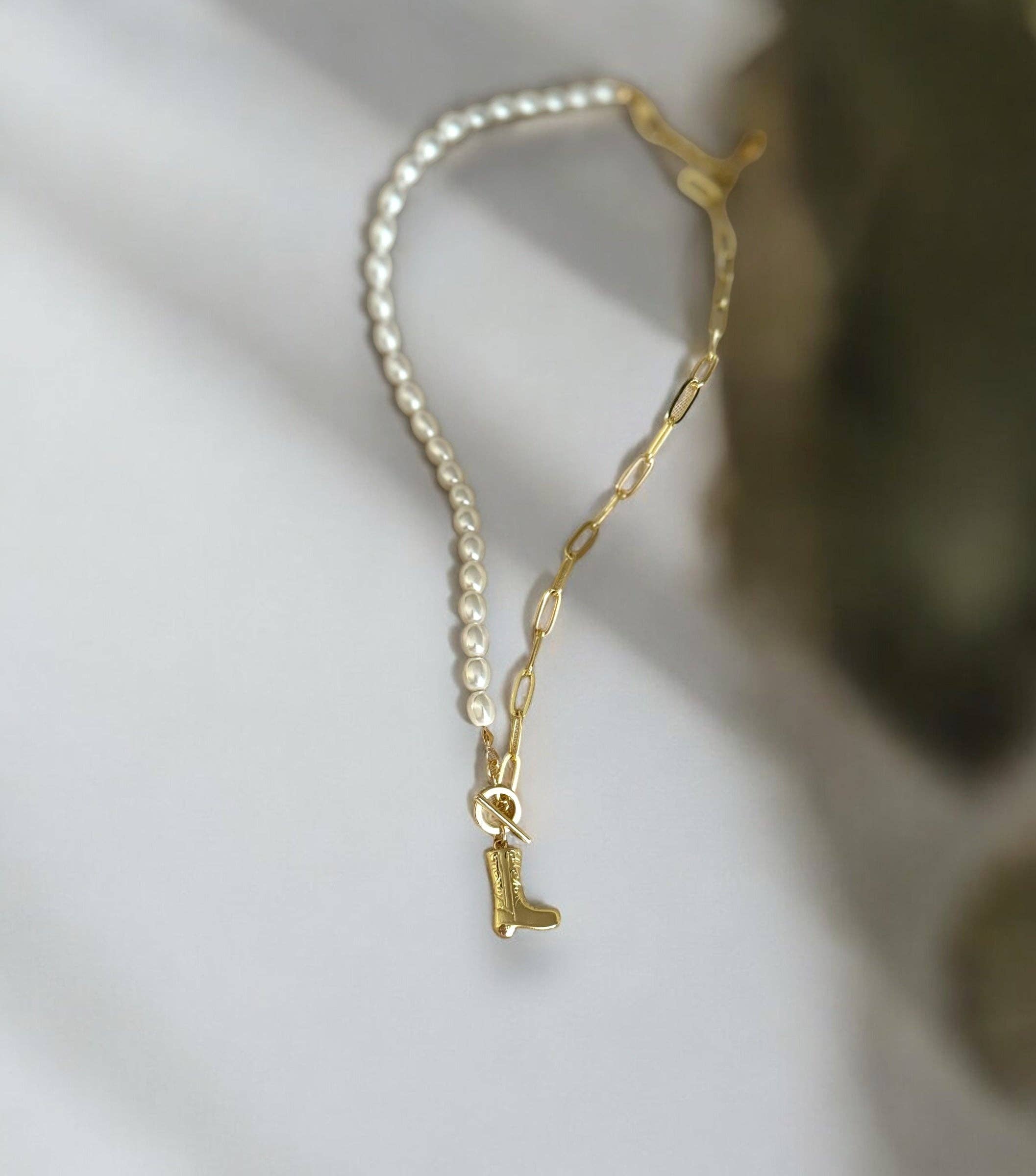 Golden Hour Studio - Wholesale Pendant/Charm Necklace - Pearls and Boots3