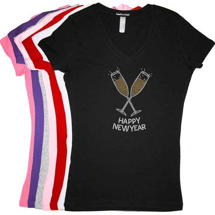 Coupes à Champagne Happy New Year - T-shirt pour femme pour la vente par Dog in the Closet