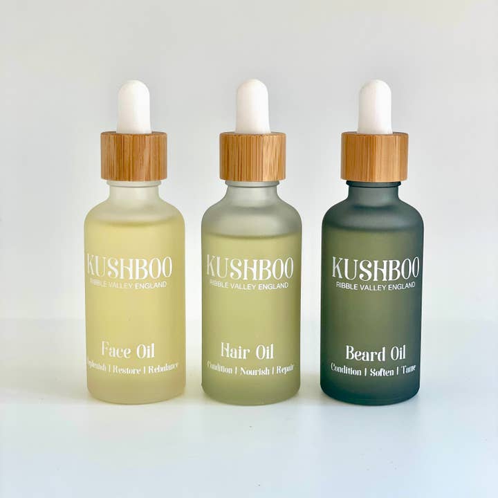 Kushboo Soaps & Skincare - Wholesale Hair Oil - Conditioning Hair Oil - Bamboo Pipette, Glass Bottle (50 ml)2