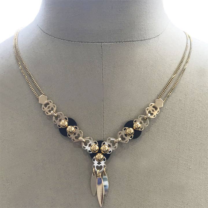 SEV SEVAD - Wholesale Pendant/Charm Necklace - Golden black leather necklace - Sevsevad0