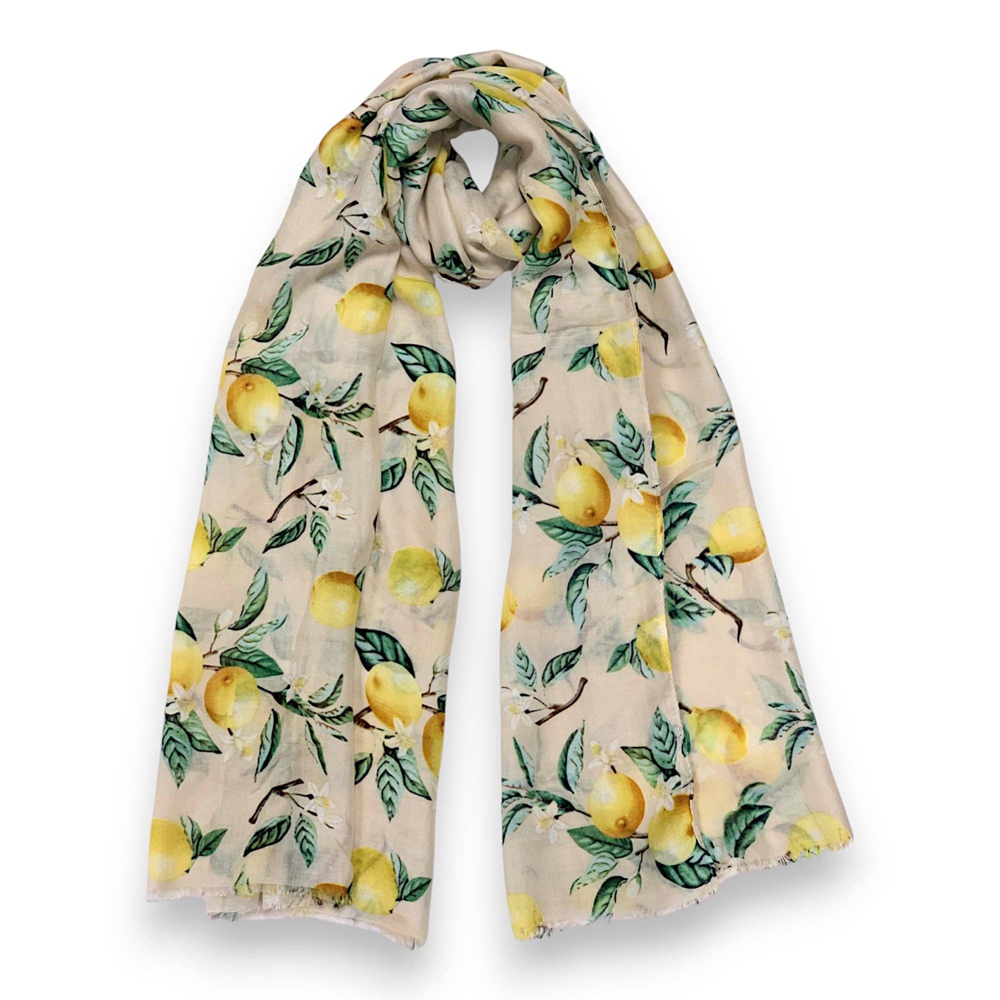 Lili Scarves (US Duty Free) – wholesale Scarf – Women's – Lemon Citrus Print Scarf1