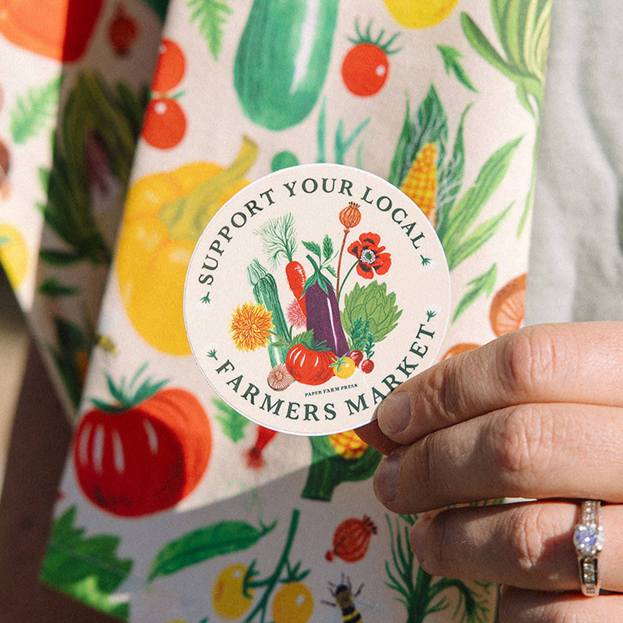 Paper Farm Press - Wholesale Phone & Laptop Stickers - Support Your Local Farmers Market Decal Sticker2