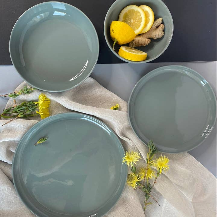 TERREA HOME – wholesale Tableware set – Elements Green Olive Dinnerware Set 18 Pieces