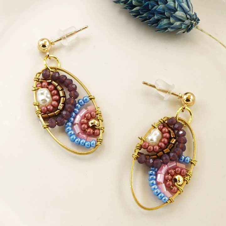 Verna Artisan Works – wholesale Dangle earrings – Boho Beaded Handwired Earring0