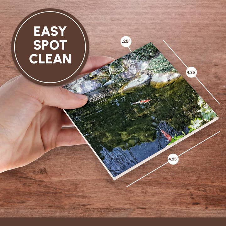 3dRose - Wholesale Coasters - 3dRose, Lovely color photo of a serene koi pond, Coaster6