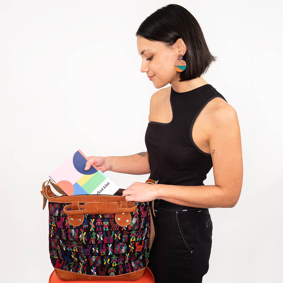 Altiplano - Wholesale Shoulder Bag - Women's - Leather and Geometric Huipile Daybag7