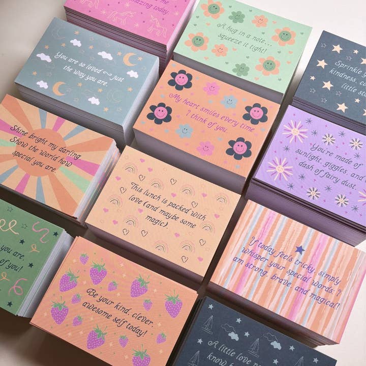 Lunchbox Love Note Cards for wholesale by conscious mae