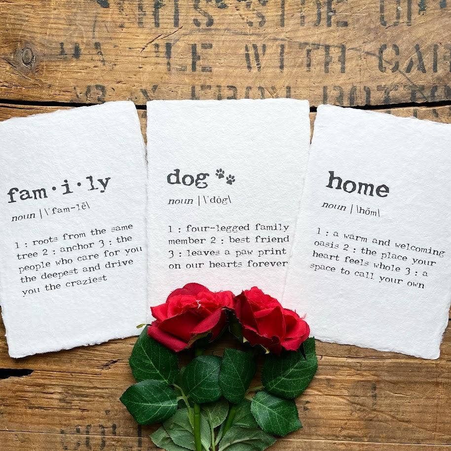 Alison Rose Vintage - Vente Affiche d'art - Accueil » définition » impression en police de machine à écrire sur du papier fait main6