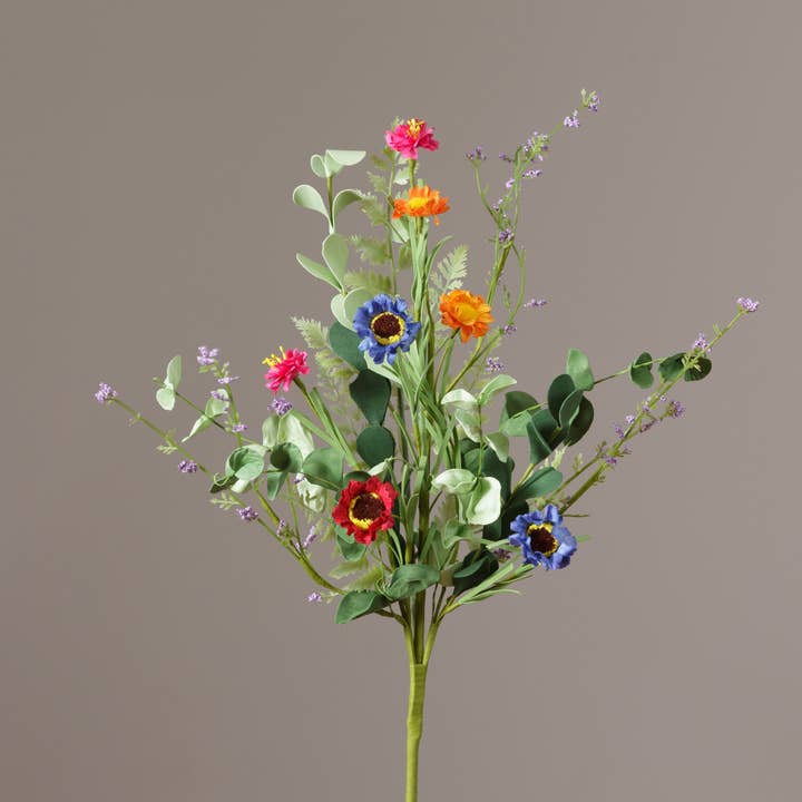 Audrey's Home & Gift - Wholesale Artificial Flowers - Branch - Asstd Colors Of Daisies, Greens (Pk/03)