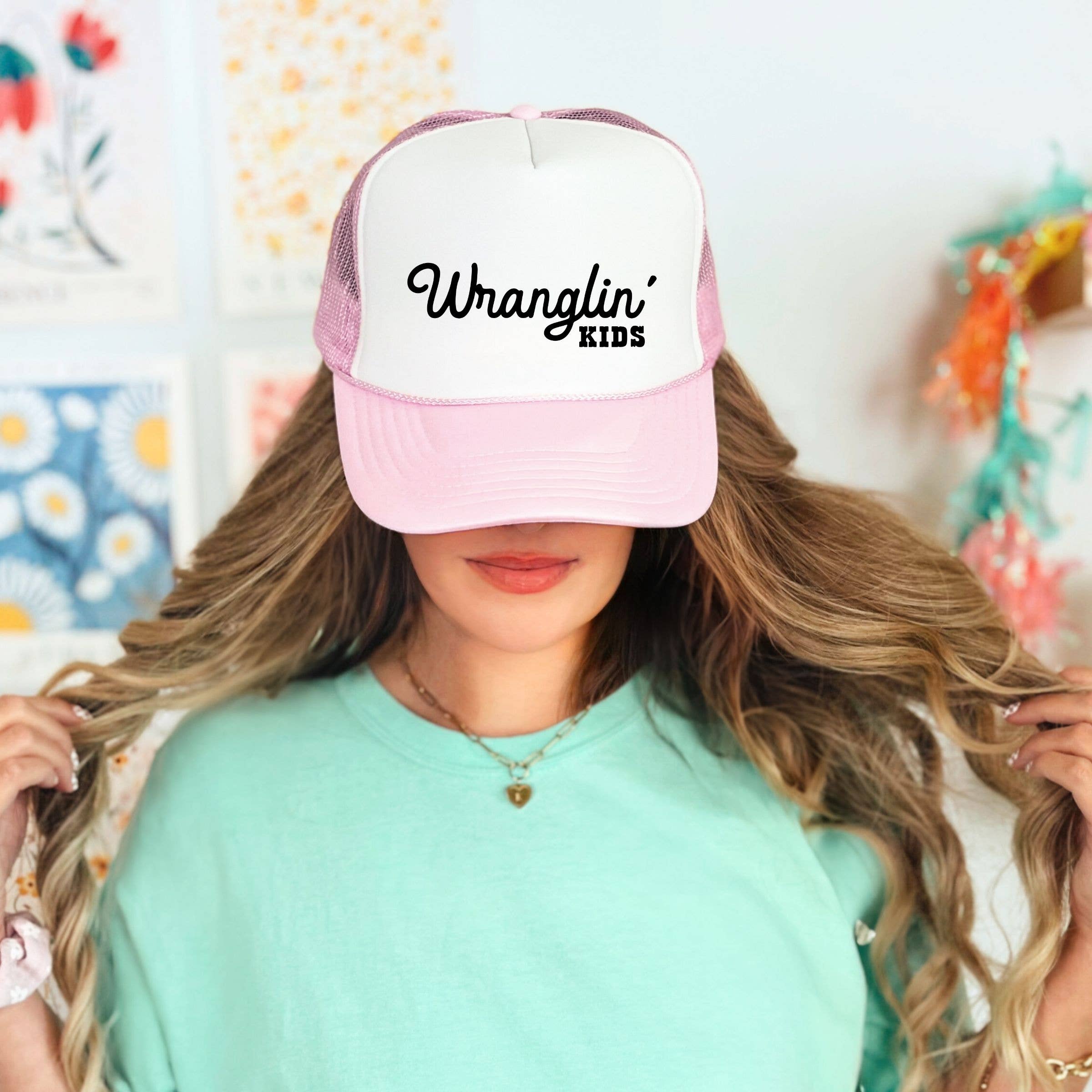 Wholehearted Motherhood and Co. - Vente Casquette de camionneur – femme - Casquette de camionneur pour enfants Wrangling' - Casquette de camionneur Western de printemps0