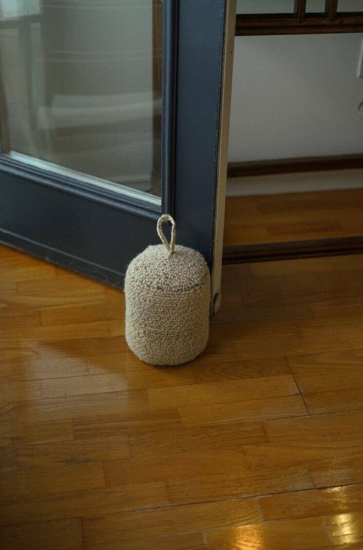 Indaba Trading - Vente Butées de porte - Butée de porte en laine boucle, ivoire2