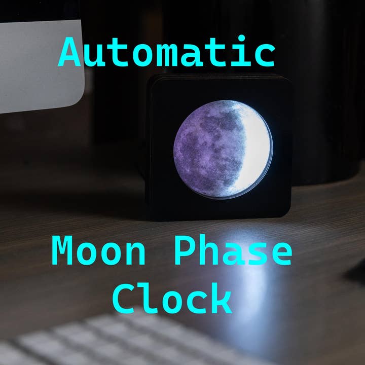 Moon Phase Clock, Small "Lunakron Mini" for wholesale by Digital Horology